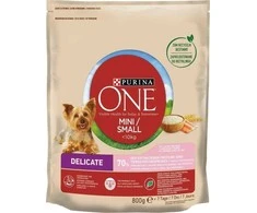 Purina Nestle Sausas Šunų Maistas - Purina One Mini/Small Sensitive Lašiša, Ryžiai