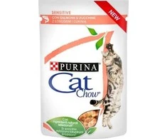 Purina Nestle Drėgnas Kačių Maistas - Purina Cat Chow Sensitive Lašiša Ir Cukinija Padaže 85 g