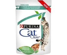 Purina Nestle Drėgnas Kačių Maistas - PURINA Cat Chow Sterilizuotoms Katėms Su Vištiena Ir Baklažanu 85 g