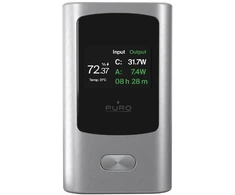 Puro 45W 10000mAh USB-A USB-C išorinė baterija su ekranu - pilka