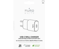 Puro Elektrik Puro Baltas 20W Power Delivery USB-C sieninis įkroviklis – baltas
