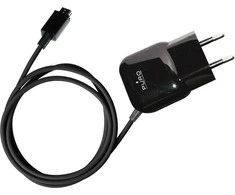 PURO Mini kelioninis įkroviklis - Portable laidinis įkroviklis su Micro USB Cable juodos spalvos