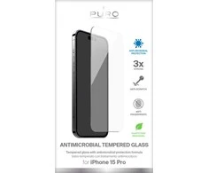 SBS PURO Antibacterial Tempered Glass - Tempered glass with antibacterial protection for iPhone 15 Pro