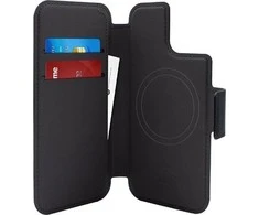 SBS PURO Folio MagSafe dėklas – dėklas 2in1, skirtas iPhone 15 Plus / 14 Plus / 12 Pro Max (juodas)