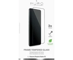 PURO Frame Apsauginis stiklas - Xiaomi Redmi Note 10 Apsauginis stiklas Apsauginis Glass (Juodas Frame)