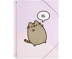 Pusheen - A4 A4 segtuvas su elastine juostele + 30 permatomų marškinių