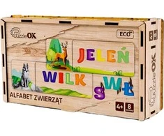 Puzzleok DėlionėOK Dėlionė Gyvūnų abėcėlė Dėlionė Mokymasis Rašymas Skaitymas Gyvūnai