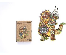 PuzzleOK Medinė dėlionė 130 vnt. - Triceratopsas