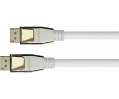 Python Series PYTHON DisplayPort 2.0 kabelis, nailono pynė, baltas, 0,5 m