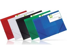 Q-Connect Aplankas PP su guma A4 transparent mėlynas
