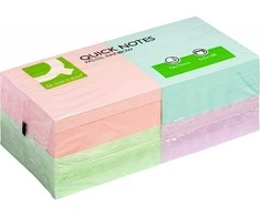 Q-Connect Lipnūs lapeliai 76x76mm(4x3x100lap) pasteliniai