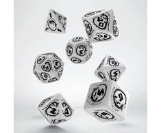 Q Workshop Dragons Rpg Kauliukų Rinkinys Baltos Ir Juodos Spalvos