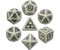 Q Workshop Elvish Kauliukų Rinkinys Baltos Ir Juodos Spalvos