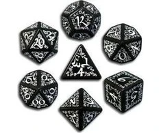 Q Workshop Elvish Kauliukų Rinkinys Juodos Ir Baltos Spalvos