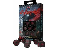 Q Workshop Cyberpunk Raudona RPG Kauliukų Rinkinys Juodos Ir Raudonos Sp