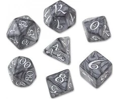 Q Workshop Classic RPG Kauliukų Rinkinys Dūmų Ir Baltos Spalvos