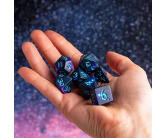Q-Workshop Stardust Full Art stalo RPG kauliukai, 7 vnt., kosminiai