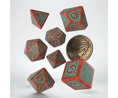 Q Workshop The Witcher Triss kauliukų rinkinys raudonos ir turkio sp