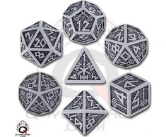 Q Workshop Dwarven Kauliukų Rinkinys Pilkos Ir Juodos Spalvos