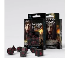 Q Workshop Classic Runic Kauliukų Rinkinys Juodos Ir Raudonos Spalvos