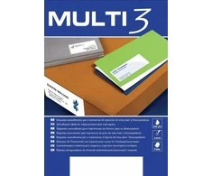 QConnect Lipnios etiketės Multi3, A4, 48,5x25,4mm, 44 etiketės lape, 100 lapų, baltos spalvos