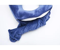Qnap Travel Mėlyna poduszka su pianki memory Tranquility Hoddie su kapturem