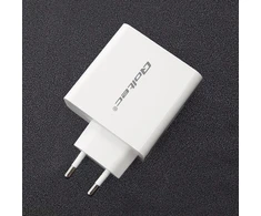 QOLTEC 51715 Įkroviklis 63W 5-20V 1.5-3A USB tipas C PD USB QC 3.0 Baltas