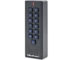 QOLTEC 52440 Kodinė spyna CALISTO su RFID skaitytuvu Kodų kortelės rakto pakabukas Durų skambučio mygtukas IP68 EM