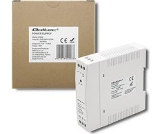 Maitinimo šaltinis skirtas bėgiui din 10 W 12 V 083 A baltas plonas Qoltec