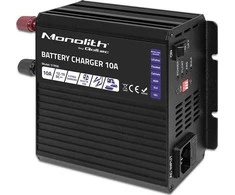 QOLTEC 51958 Smart Monolith įkroviklis LiFePO4 AGM GEL SLA akumuliatoriams / 10A / 12V