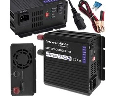 QOLTEC 51958 Smart Monolith įkroviklis LiFePO4 AGM GEL SLA akumuliatoriams / 10A / 12V