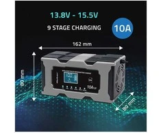 Qoltec Inteligentna mikroprocesorinis kroviklis 12V 10A | Prostownik su funkcija naprawy do akumulatora AGM GEL LiFePO4