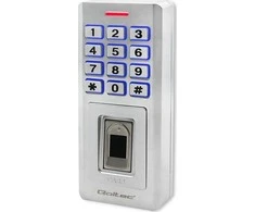 QOLTEC 52447 Kodinė spyna OBERON su pirštų atspaudų skaitytuvu RFID kodų kortelės rakto pakabukas durų skambutis IP68 EM