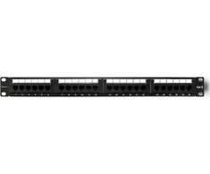QOLTEC 54474 Patch panel RACK 24 jungtys Cat 6 UTP Juodas