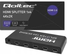HDMI Skirstytuvas - Qoltec 51799 4K 60Hz 4 x HDMI Juodas