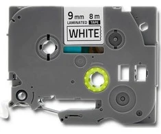 QOLTEC Tape for BROTHER TZe-221 9mm x 8m Baltas / Juodas overprint
