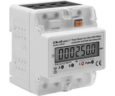 QOLTEC 50900 trifazis elektroninis energijos suvartojimo matuoklis 230V LCD 4P DIN bėgis