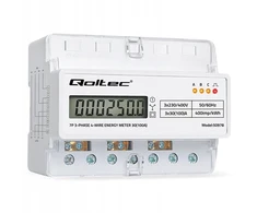 Qoltec Trijų fazių elektros skaitiklis 400V 100A LCD LED 7P