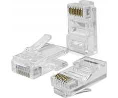Tinklo laidas Kištukas jungtis modulinė rj45 cat6 utp paauksuota kontaktai 100 vienetų Qoltec