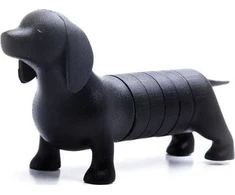 Qualy Magnes na lodówkę Dachshund pies juoda 8 dalys