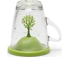 Qualy Puodelis su podstawką Spring žalia 10315-GN-GN