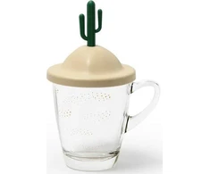 Qualy Puodelis su podstawką Summer smėlio spalva 10316-CR-GN