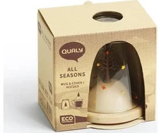 Qualy Puodelis su podstawką Summer smėlio spalva 10316-CR-GN