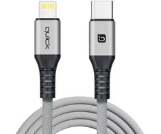 USB Quick USB-C - Lightning kabelis 1,5 m pilkas (4752168141236)