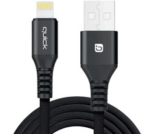 USB kabelis Quick USB-A - Lightning 1,5 m juodas (4752168141243)