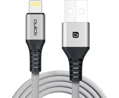 USB kabelis Quick USB-A - Lightning 1,5 m pilkas (4752168141250)