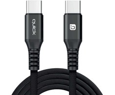 USB kabelis Quick USB-C - USB-C 1,5 m juodas (4752168141267)