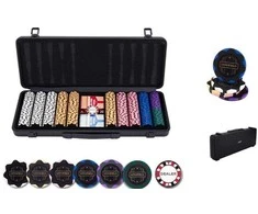 Engelhart Pokerio rinkinys juodame dėkle 500 žetonų, 14g