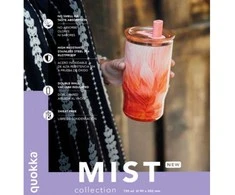 Quokka Mist – nerūdijančio plieno termo puodelis 720 ml su šiaudeliais (krentantys lapai)