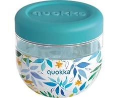 Quokka Bubble Food Jar - Plastikinė maisto talpa / priešpiečių dėžutė 770 ml (Akvarelės lapai)